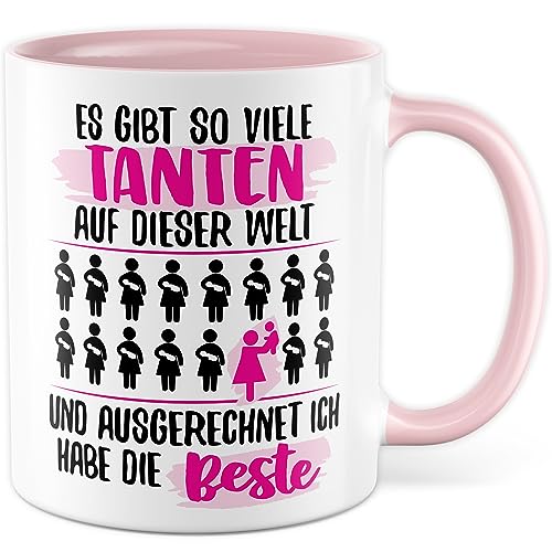 Tante Tasse Geschenkidee Kaffeetasse Beste Tante Geschenk Familie Kaffee-Becher Patentante Geburtstag Tantchen Weihnachten Stieftante Nichte Neffe von Pagma Druck