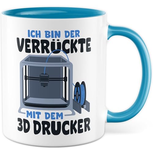 Tasse 3D Drucker Geschenk Ich bin der Verrückte mit dem 3D Drucker, Kaffeetasse Witz Humor Sarkasmus Geschenkidee Büro Job Kollege Kollegin Kaffee-Becher von Pagma Druck
