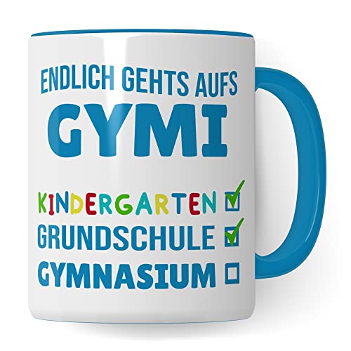 Tasse 5. Klasse Gymnasium - Geschenk Schulwechsel Grundschule Gymnasium Übergang - Geschenkidee Übertritt Gymnasiast Jungen - Kakaobecher Schule Schüler Gymi Becher von Pagma Druck