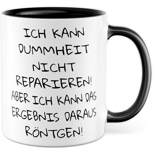 Tasse Arzt Geschenk Ich kann Dummheit nicht reparieren! Aber ich kann röntgen!, Kaffeetasse Radiologie Witz Humor, Geschenkidee Radiologe Arzt Freundin Freund Kaffee-Becher Tasse Arzt Geschenk Ich kann Dummheit nicht reparieren! Aber ich kann röntgen!, Kaffeetasse Radiologie Witz Humor, Geschenkidee Radiologe Arzt Freundin Freund Kaffee-Becher von Pagma Druck