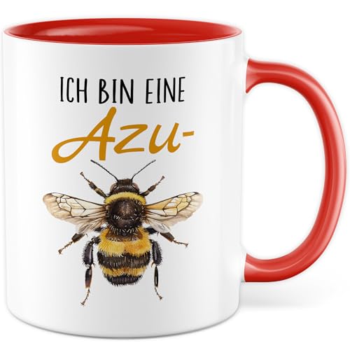 Tasse Azubi Geschenk Ich bin eine Azu-Biene, Kaffeetasse 330ml aus Keramik - Ausbildung Azubine Abschluss Ausbilder Kaffee-Becher von Pagma Druck