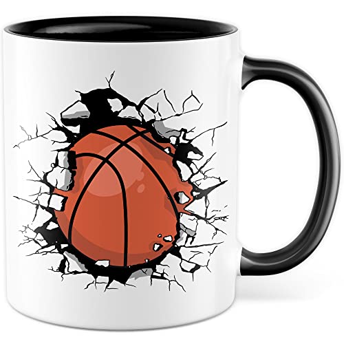 Tasse Basketball Geschenk Kaffee-Becher Geschenkidee Basketballspieler Kaffeetasse mit Motiv Basketballer Teetasse Becher Sport Basketball-Fan (Weiß/Schwarz) von Pagma Druck