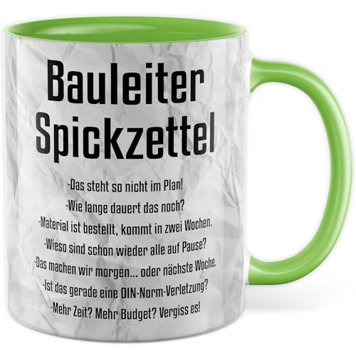 Tasse Bauleiter Geschenk Bauleiter Spickzettel, Kaffeetasse Baustelle Bauarbeiter Architekt Leitung Beruf, Geschenkidee Arbeit Spickzettel Ironie Sarkasmus Lustiger Spruch Kaffee-Becher Tasse Bauleiter Geschenk Bauleiter Spickzettel, Kaffeetasse Baustelle Bauarbeiter Architekt Leitung Beruf, Geschenkidee Arbeit Spickzettel Ironie Sarkasmus Lustiger Spruch Kaffee-Becher von Pagma Druck