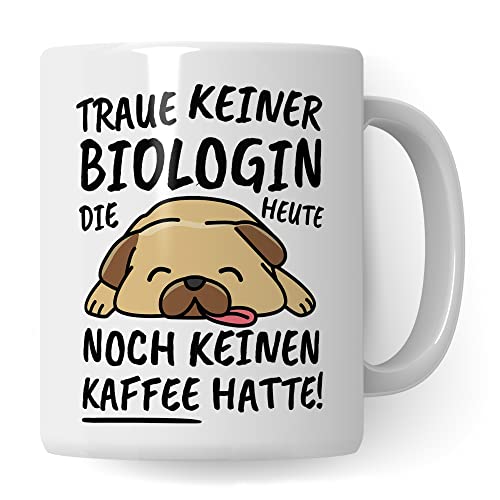 Tasse Biologin lustig Biologin Geschenk Beruf Spruch Kaffeebecher Biologinnen Geschenkidee Biologie belebte Natur Naturwissenschaftlerin Kaffee-Tasse Teetasse Becher von Pagma Druck