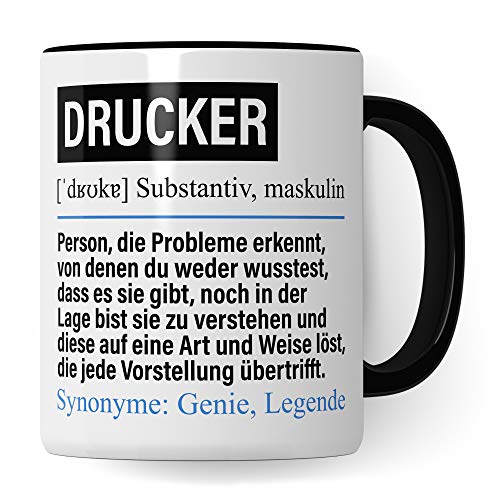 Tasse Drucker lustig, Beruf Drucker Geschenk, Spruch Drucktechniker Ausbildung Kaffeebecher Geschenkidee, Kaffeetasse Druckerei Teetasse Becher von Pagma Druck