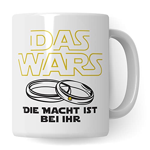 Tasse Ehemann lustig mit Spruch Geschenk Hochzeit Kaffeetasse Kaffee-Becher Hochzeits-Paar Geschenkidee Trauung Hochzeitsgeschenk Brautpaar Verlobungsgeschenk schwarzer Humor (Weiß/Weiß) von Pagma Druck
