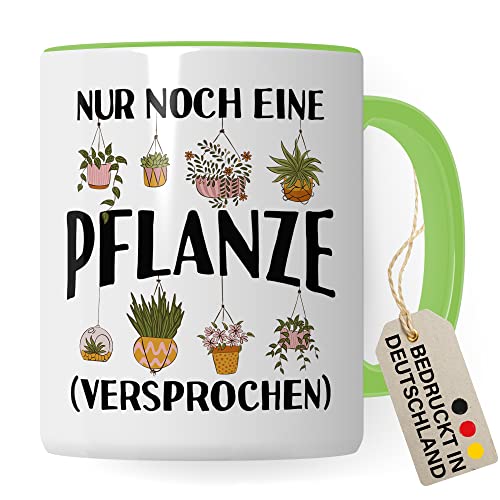 Tasse Garten, Nur noch eine Pflanze versprochen Spruch, Geschenk Garten-Motiv Kaffeetasse Hobby-Gärtner Hobby-Gärtnerin, Pflanzen Pflanzenliebhaber Kaffee-Becher von Pagma Druck