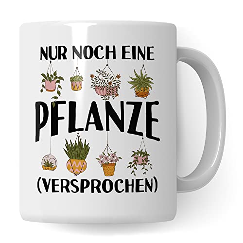 Tasse Garten-liebhaber, Nur noch eine Pflanze versprochen Spruch, Geschenk Garten-Motiv Kaffeetasse Hobby-Gärtner Hobby-Gärtnerin, Pflanzen-Motiv Pflanzenliebhaber Plants grüner Daumen Tassen (Weiß) von Pagma Druck