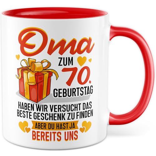 Tasse Goßmutter Geschenk Oma zum 70. Geburtstag haben wir versucht das beste Geschenk zu finden, aber du hast ja bereits uns, Kaffeetasse Geburtstag Humor Witz Lustig Geschenkidee Büro Kaffee-Becher Tasse Goßmutter Geschenk Oma zum 70. Geburtstag haben wir versucht das beste Geschenk zu finden, aber du hast ja bereits uns, Kaffeetasse Geburtstag Humor Witz Lustig Geschenkidee Büro Kaffee-Becher von Pagma Druck