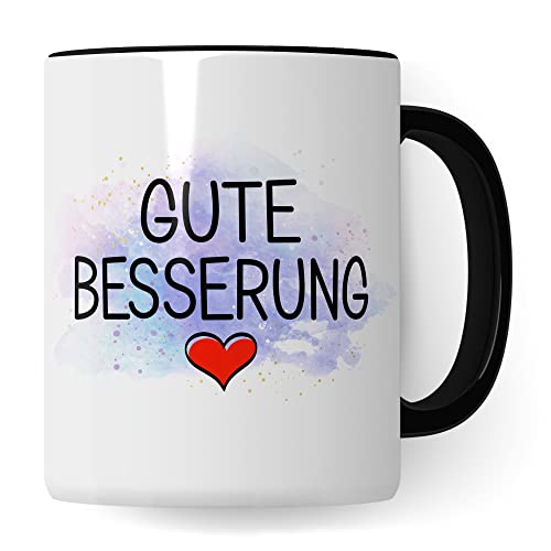 Tasse Gute Besserung Geschenke Werde schnell wieder gesund Krankenhaus-aufenthalt, schöner Spruch Geschenkidee Kaffeetasse Kaffeebecher (Weiß/Schwarz) von Pagma Druck