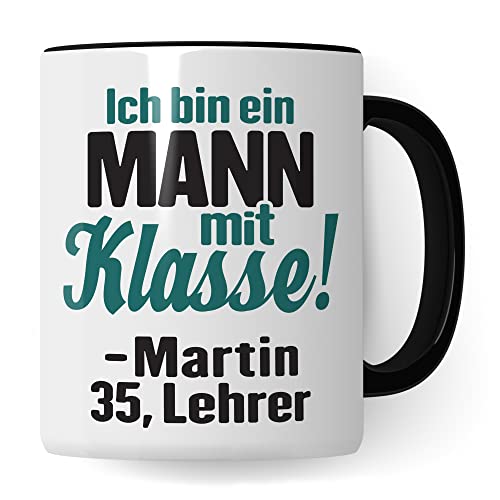 Tasse Lehrer personalisiert mit Name lustig Kaffee-Tasse Kaffee-Becher Lehrer Geschenkidee Lehrer Geschenk personalisierbar Grundschule Tasse Abschied Lehrer Abschiedsgeschenk Gymnasium (Lehrer) von Pagma Druck