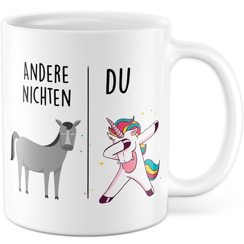 Tasse Nichte Geschenk Andere Nichten - Du, Kaffeetasse Nichte Geschenk für Frauen Kind, Geschenkidee Frau Tante Geburtstag Weihnachten Familie Patentante Kaffee-Becher (Weiß) von Pagma Druck