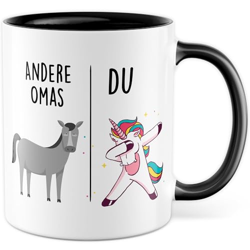 Tasse Oma Geschenk Andere Omas - Du, Kaffeetasse Großmutter Geschenk für Frauen Geschenkidee Enkelkinder Frau Enkel Geburtstag Muttertag Weihnachten Kaffee-Becher (Weiß/Schwarz) von Pagma Druck