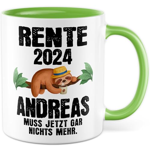 Tasse Personalisiert Rente 2024 Name muss jetzt garnichts mehr Geschenkidee Ruhestand Pensionierung Renteneintritt Rentner Rentnerin Geschenk zur Rente Rentnergeschenk von Pagma Druck