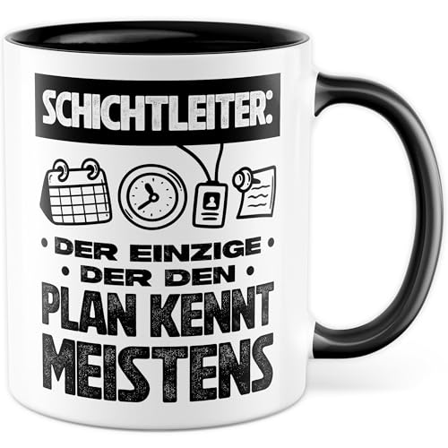 Tasse Schichtleiter Geschenk Schichtleiter: Der einzige, der den Plan kennt., Kaffeetasse Leitung Bauleiter Chef Schichtdienst Büro Team, Geschenkidee Kollege Freund Lustiger Spruch Kaffee-Becher Tasse Schichtleiter Geschenk Schichtleiter: Der einzige, der den Plan kennt., Kaffeetasse Leitung Bauleiter Chef Schichtdienst Büro Team, Geschenkidee Kollege Freund Lustiger Spruch Kaffee-Becher von Pagma Druck