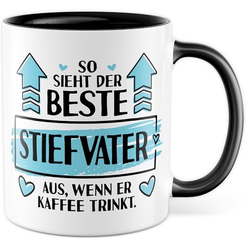 Tasse Stiefvater Geschenk So sieht der beste Stiefvater der Welt aus, wenn er Kaffee trinkt, Kaffeetasse Stiefpapa Bonus Papa Familie, Geschenkidee Vatertag Vater Kaffee-Becher von Pagma Druck