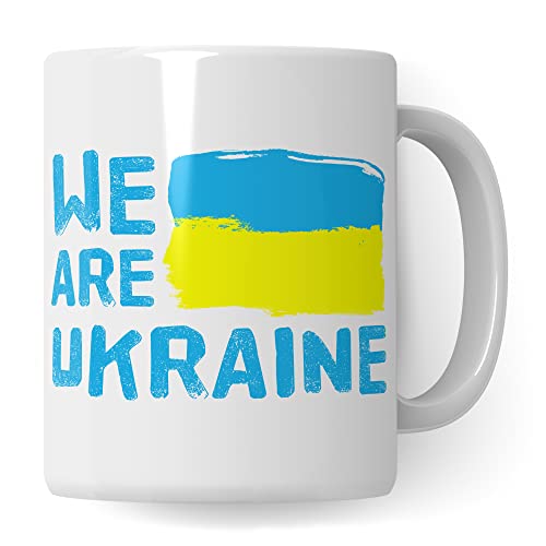 Ukraine Tasse: We are Ukraine - Ukrainer Flagge Kaffeebecher Geschenk Land Europa Kaffeetasse von Pagma Druck