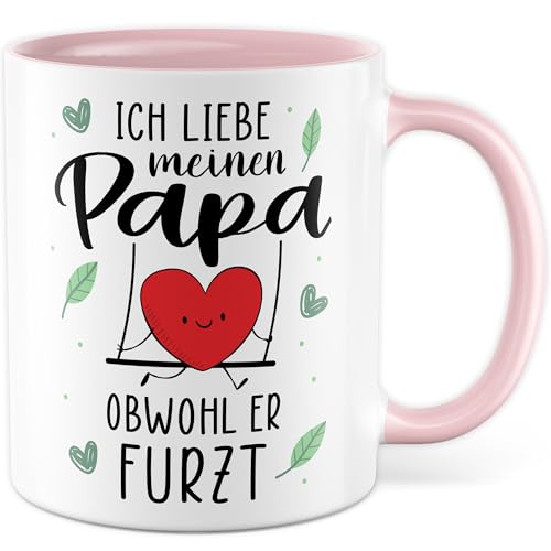 Vater Tasse mit Spruch – Geschenk Ich liebe meinen Papa obwohl er furzt – Kaffeetasse 330ml aus Keramik – Familie Humor Lustiger Spruch Kaffee-Becher von Pagma Druck