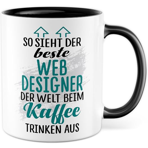 Webdesigner Tasse Webdesigner Geschenk Webdesign So sieht der beste Webdesigner der Welt aus Geschenkidee Kaffee-Becher Beruf Kaffeetasse lustig von Pagma Druck