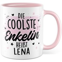 Enkelin Tasse Mit Spruch Personalisiert Name - Geschenk Die Coolste Personalisierbar Enkelkind Mädchen Opa Oma Großeltern Familie von PagmaDruck