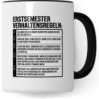 Erstsemester Tasse Lustig Student Kaffeetasse Witz Kaffee-Becher Humor Erstes Semester Geschenk Studienbeginn Geschenkidee Ersti Regeln von PagmaDruck