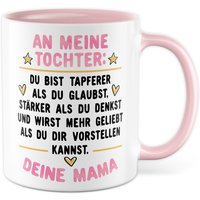 Mama Tochter Tasse Geschenk Kaffeetasse Mutter Geschenkidee Motivations-Spruch Kaffee-Becher Inspiration Geburtstag Weihnachten Kind Mädchen von PagmaDruck