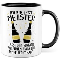 Meister Tasse Geschenk Abschluss Kaffeetasse Geschenkidee Humor Meisterprüfung Ausbildung Kaffee-Becher Weltmeister Meisterschaft von PagmaDruck