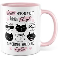 Tasse Katzen Geschenk Manchmal Haben Engel Pfoten, Kaffeetasse Katzentasse Büro Katzenliebhaber, Geschenkidee Katzenmama Katze Kollegin von PagmaDruck