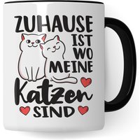 Tasse Katzen-Motiv Zuhause Ist Wo Meine Katzen Sind Spruch Süßes Geschenk Katzenliebhaber Geschenkidee Katze Kater Katzenfreund von PagmaDruck