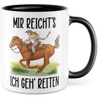Tasse Pferde Witz Geschenk Mir Reicht's - Ich Geh' Reiten, Kaffeetasse Pferd Mädchen Geburtstag Pony, Geschenkidee Reiten Pferdefan Becher von PagmaDruck