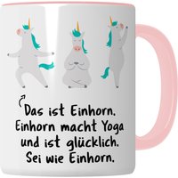 Yoga Tasse Geschenkidee Joga Kaffeetasse Humor Witz Geschenk Für Guru Kaffeebecher Einhorn Becher von PagmaDruck