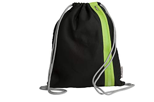 PAGNA Turnbeutel 46x36cm Go schwarz Zipper lindgrün von Pagna