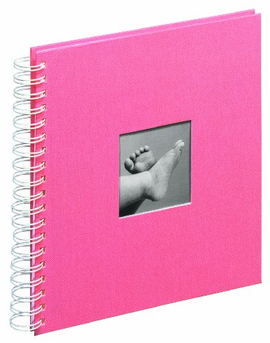 Pagna 12138-08 Baby-Spiralalbum 240 x 250 mm Passepartout, 50 Seiten, Leineneinband Fotokarton weiß mit Pergamin, pink von Pagna