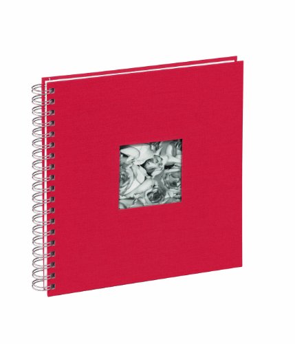 Pagna 12156-03 Passepartout-Spiralalbum 240 x 250 mm 50 Seiten, Leineneinband mit Passepartout Fotokarton weiß mit Pergamin, rot von Pagna