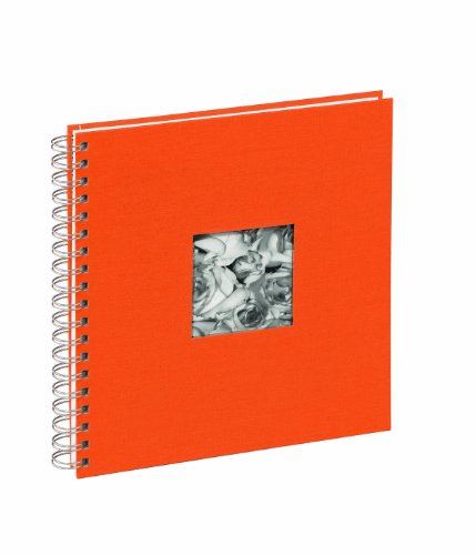 Pagna 12156-09 Passepartout-Spiralalbum 240 x 250 mm 50 Seiten, Leineneinband mit Passepartout Fotokarton weiß mit Pergamin, orange von Pagna