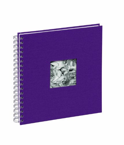 Pagna 12156-44 Passepartout-Spiralalbum 240 x 250 mm 50 Seiten, Leineneinband mit Passepartout Fotokarton weiß mit Pergamin, violett von Pagna