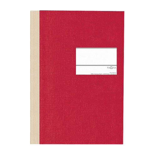 Pagna 14212-01 Geschäftsbuch PNA CLASSICA A4 Papiereinband mit Leinenstruktur, Geweberücken 96 Blatt, kariert, Farbe: rot von Pagna