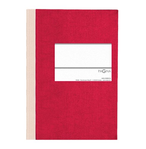 Pagna 15212-01 Geschäftsbuch PNA CLASSICA A5 Papiereinband mit Leinenstruktur, Geweberücken 96 Blatt, kariert, Farbe: rot von Pagna