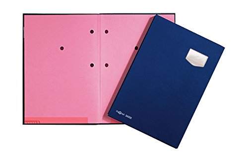 Pagna Unterschriftsmappe de Luxe 10-teilig, mit hochwertigem Kunststoff-Einband dehnbarem Rücken, rosa Löschkarton, blau von Pagna