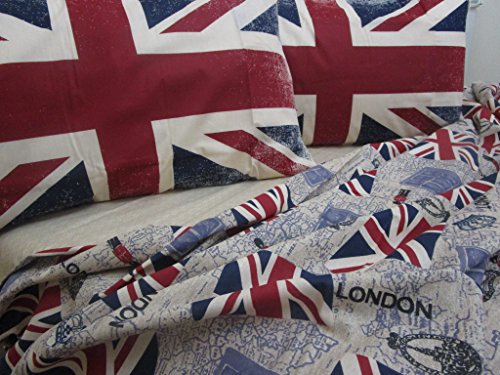 Bettwäsche Doppelbett ''Position Flagge des Vereinigten Königreich Puro Baumwolle natur 100%'' Bettlaken von Pago Poco