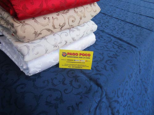 PAGO POCO Tischdecke oder Tischdecke, schmutzabweisend, einfarbig, Damast, Maße: 140 x 450 cm, bügelfrei. (Beige) von Pago Poco