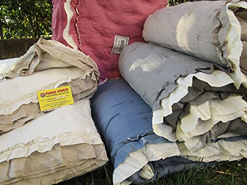 Pago Poco Tagesdecke für Doppelbett, einfarbig, mit Voilà in Double/Face Größe: 265 x 270 cm, perfekt für Frühling und Sommer von Pago Poco