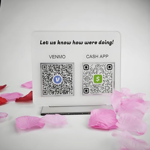 3D Multi QR Code Business Instagram Facebook WIFI Social Media Schild Personalisiertes Venmo Cash Paypal Scan to Pay App Beauty Friseure Kosmetikerin Gold und Silber Acryl Schild (12,7 x 15,2 cm) von Pahdecor