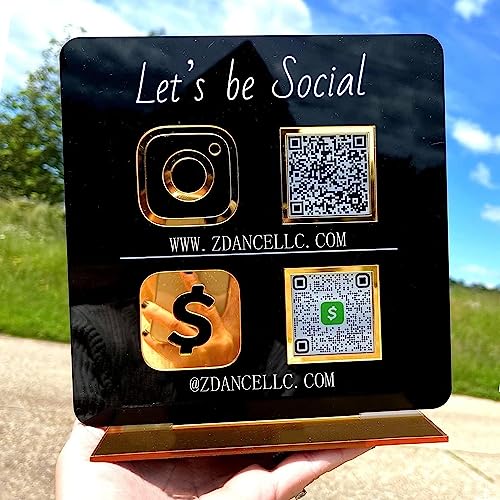 Personalisierbares Multi-Scial-Media-Schild, personalisierbar, QR-Code-Schilder für Geschäft, Scan, um Zahlungen zu bezahlen, Display-Halter, Acryl, Instagram, Venmo, Cashapp, Zelle-Logo, Ständer, Personalisierbares Multi-Scial-Media-Schild, personalisierbar, QR-Code-Schilder für Geschäft, Scan, um Zahlungen zu bezahlen, Display-Halter, Acryl, Instagram, Venmo, Cashapp, Zelle-Logo, Ständer, von Pahdecor