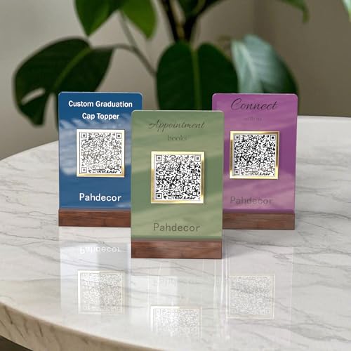 Individuelles Mini-QR-Code-Schild personalisierbar Business-Anzeigeschilder Scannen zum Bezahlen Multi Venmo Instagram Facebook Social Media Acryl Schönheitssalon Friseure Kosmetikerin (transparent) von Pahdecor