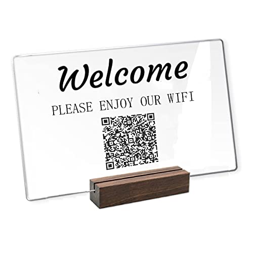 Individuelles Acrylschild für Gästezimmer, WLAN, QR-Code, mit Ständer, personalisiertes WLAN-Passwortschild für Zuhause, Hotel, Restaurant, Büro Individuelles Acrylschild für Gästezimmer, WLAN, QR-Code, mit Ständer, personalisiertes WLAN-Passwortschild für Zuhause, Hotel, Restaurant, Büro von Pahdecor