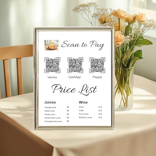 Personalisierbares Acryl-Schild für Business-QR-Code, individuelles Multi-Facebook-Web-Scial-Media-Schild, wählen Sie Ihren Rahmen, scannen Sie, um zu bezahlen, Venmo Paypal, Friseure, Kosmetikerin von Pahdecor