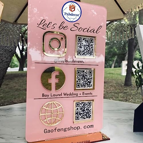 Personalisierte QR-Code-Schilder für Unternehmen Acryl Custom Multi Social Media Schild Scan to Pay Zahlung Display Halter Instagram Facebook Venmo Cashapp Zelle Logo Plakette Ständer Schönheitssalon von Pahdecor