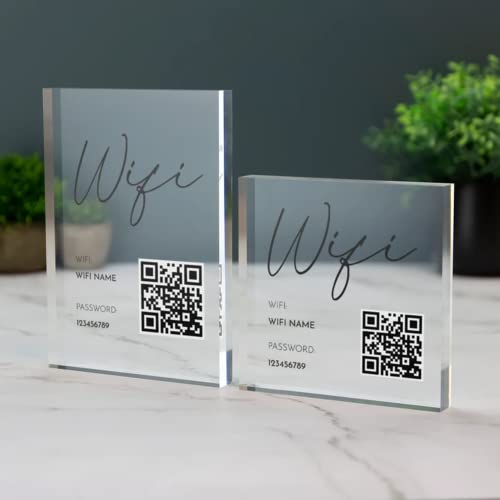 Wifi Acryl Block Cafe Store Internet Salon Hotel Restaurant Home Personalisierte Scan-Schild mit Halter Acryl Schild Halter Persönliches Hotel Restaurant Zimmer Büro Dekoration Schilder von Pahdecor