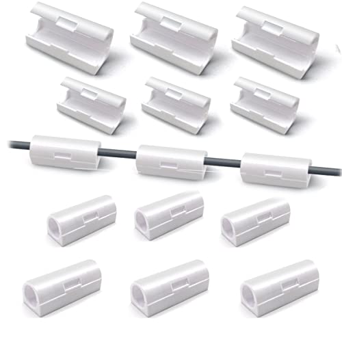 100 StüCk Kabelhalter Kabelclips, Selbstklebend Schreibtisch KabelfüHrung, Kabel Clip Kabelorganisation füR Kabelclips, BüRo Und Zuhause (White - C - 100 Pcs) von PaiLeWei